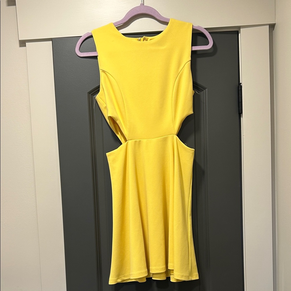Lulu's Bright Yellow Sleeveless Mini Dress
